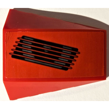 red wedge 4 x 4 triple curved no studs with black air vent with grille and fan pattern sticker - set 40517