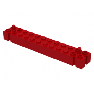 red brick modified 2 x 12 with peg at each end