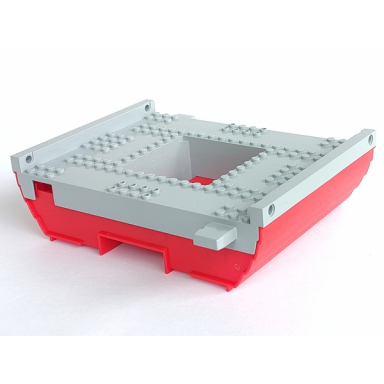 red boat hull giant middle 16 x 22 with light bluish gray top 47983 47984