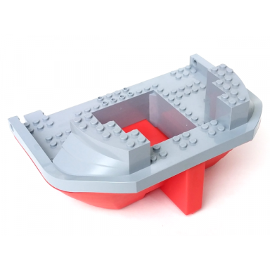 red boat hull giant stern 15 x 22 with light bluish gray top 47986 47981