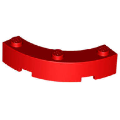 red brick round corner 4 x 4 macaroni with 3 studs