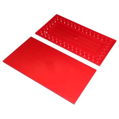 red tile 8 x 16 with bottom tubes on edges