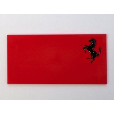 red tile 8 x 16 with bottom tubes on edges with black horse ferrari logo pattern model left side sticker - set 8654