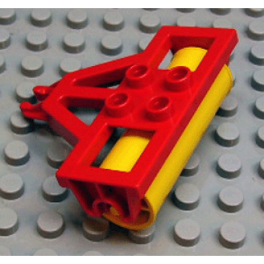 red duplo farm plow type 1 roller holder with yellow duplo farm plow type 1 roller attachment smooth 4828 31035