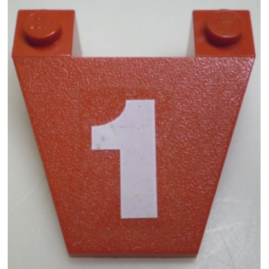red wedge 4 x 4 taper with white number 1 pattern sticker - set 5540
