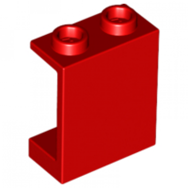 red panel 1 x 2 x 2 - hollow studs
