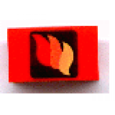 red panel 1 x 2 x 1 with classic fire logo pattern