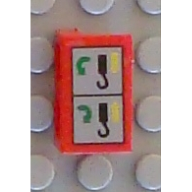 red panel 1 x 2 x 1 with helicopter hook instructions pattern sticker - set 8856