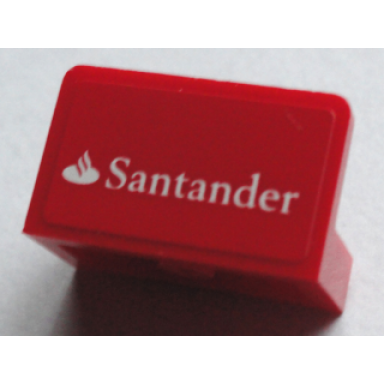 red panel 1 x 2 x 1 with santander pattern sticker - set 75913
