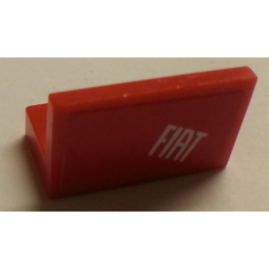red panel 1 x 2 x 1 with white fiat pattern model left side sticker - set 8142