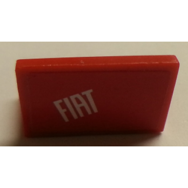 red panel 1 x 2 x 1 with white fiat pattern model right side sticker - set 8142