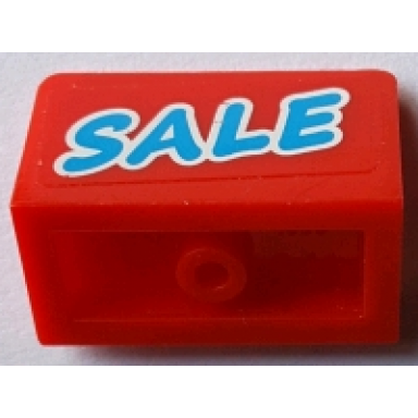 red panel 1 x 2 x 1 with blue sale on red background pattern sticker - set 71016
