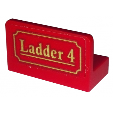 red panel 1 x 2 x 1 with gold ladder 4 on red background pattern sticker - set 10263