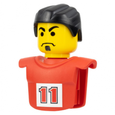 red sports promo figure torso and head assembly mcdonalds set 2 7924 with red 11 on white background pattern sticker - set 7924
