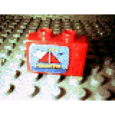 red duplo utensil tv 1 x 2 1 2 x 1 1 3 with ship pattern