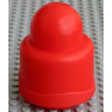 red primo brick 1 x 1 round with wave at base