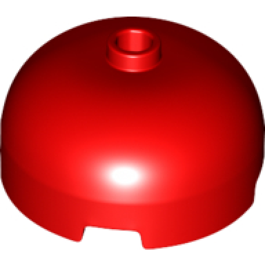 red brick round 3 x 3 x 1 1 3 dome top - open stud