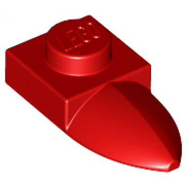 red plate modified 1 x 1 with tooth horizontal