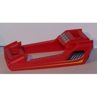 red technic panel rc car frame windscreen with side vents and lights pattern stickers - set 8378