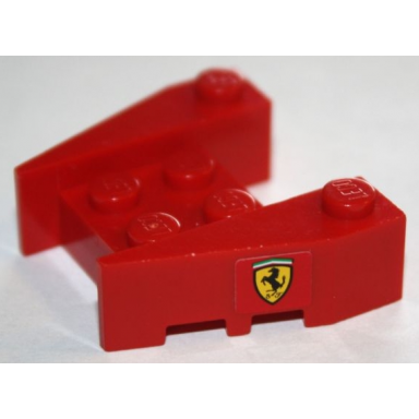 red wedge 3 1 2 x 4 with stud notches with ferrari logo wide pattern on both sides stickers - set 8144