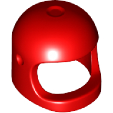 red minifigure headgear helmet space town with thick chin strap - with visor dimples reissue with top dimple