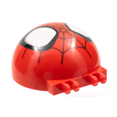 red windscreen 6 x 6 x 3 canopy half sphere with dual 2 fingers with spider-man face and dark red webbing pattern