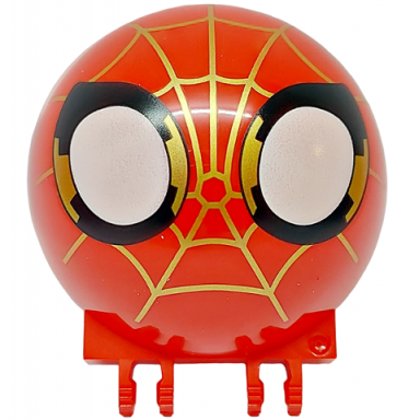 red windscreen 6 x 6 x 3 canopy half sphere with dual 2 fingers with spider-man face and gold webbing pattern