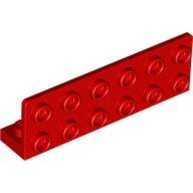 red bracket 1 x 6 - 2 x 6 inverted with 1 x 4 cutout