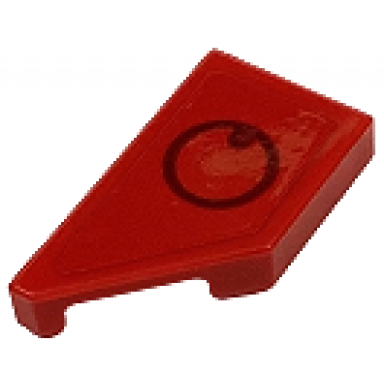 red tile modified 1 x 2 wedge left with dark red circle pattern sticker - set 76934