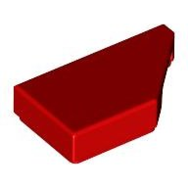 red tile modified 1 x 2 wedge right