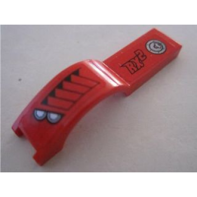 red vehicle mudguard 1 x 4 1 2 with headlights and rx 2 pattern model left side stickers - set 8495