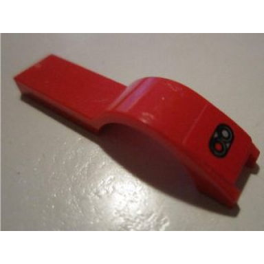 red vehicle mudguard 1 x 4 1 2 with taillights pattern model left side sticker - set 8495