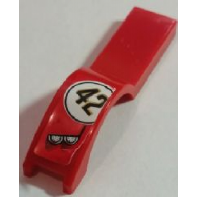red vehicle mudguard 1 x 4 1 2 with double headlights and 42 pattern model left side sticker - set 8147