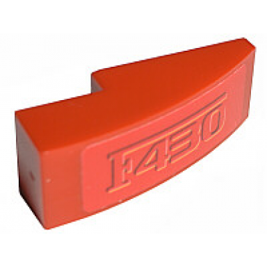 red slope curved 3 x 1 with f430 pattern sticker - set 8671