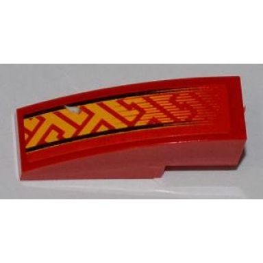 red slope curved 3 x 1 with fade geometric pattern model left side sticker - set 8227