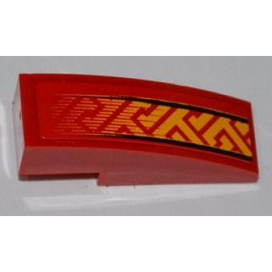 red slope curved 3 x 1 with fade geometric pattern model right side sticker - set 8227