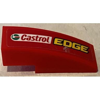 red slope curved 3 x 1 with castrol edge pattern model left side sticker - set 75881