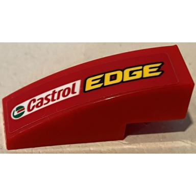 red slope curved 3 x 1 with castrol edge pattern model right side sticker - set 75881