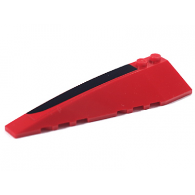 red wedge 10 x 3 left with black and red trim pattern sticker - set 8652