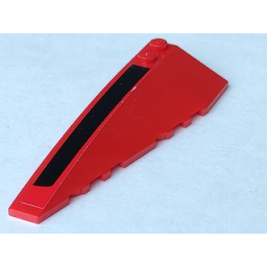 red wedge 10 x 3 left with black stripe pattern sticker - set 8156