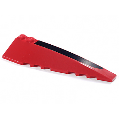 red wedge 10 x 3 right with black and red trim pattern sticker - set 8652