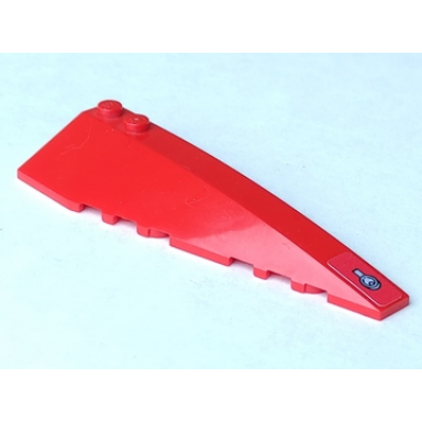 red wedge 10 x 3 right with silver ring latch pattern sticker - set 8156
