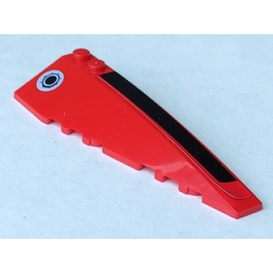 red wedge 10 x 3 right with black stripe and silver gas filler cap pattern stickers - set 8156