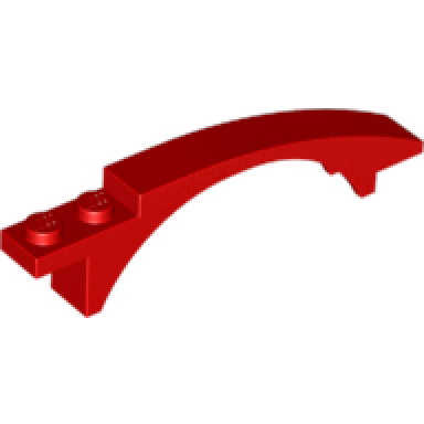 red slope curved 8 x 1 x 1 2 3 with arch and 2 recessed studs