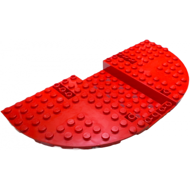red vehicle base 20 x 10 x 1 1 3 with rounded corners 9 x 4 recessed center and 8 holes