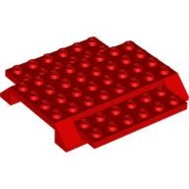 red aircraft fuselage middle top 8 x 8 with 4 x 8 cutout