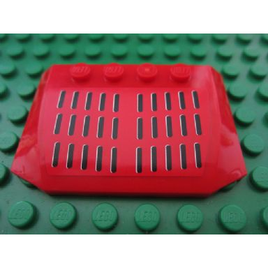 red wedge 4 x 6 x 2 3 triple curved with grille lines pattern sticker - set 8160
