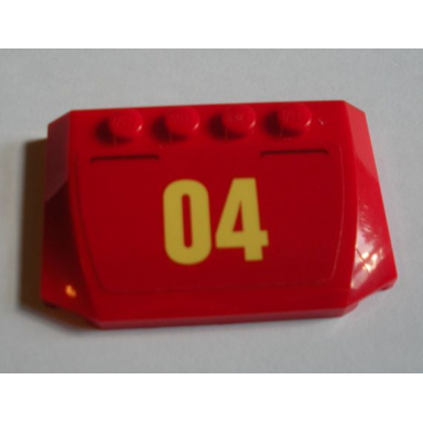 red wedge 4 x 6 x 2 3 triple curved with 04 pattern sticker - set 60214