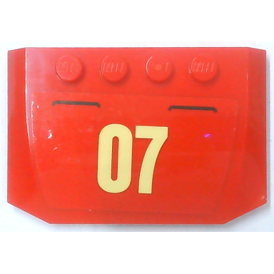 red wedge 4 x 6 x 2 3 triple curved with bright light yellow 07 pattern sticker - set 60216