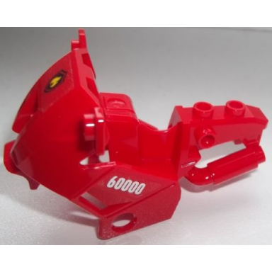 red motorcycle fairing city with black and yellow fire logo badge on front and 60000 on both sides pattern stickers - set 60000